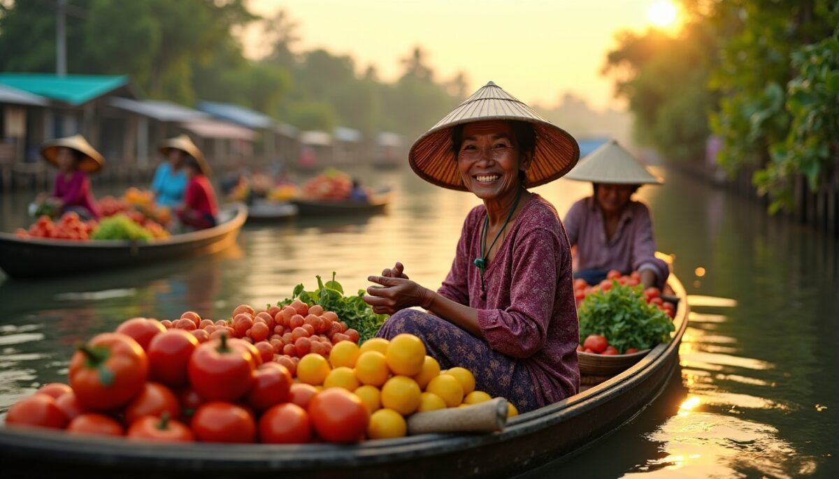 À la découverte des marchés flottants emblématiques d&rsquo;Asie du Sud-Est : une immersion au cœur de la tradition et du commerce fluvial